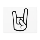 Rock Hand sign postcards