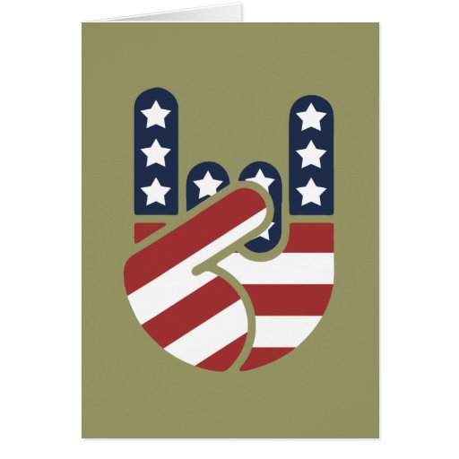 Rock Hand USA Card