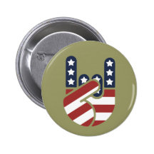 Rock Hand USA Pinback Button