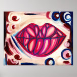 Rock Lips Abstract Poster posters