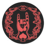 Rock Me Hand Round Stickers