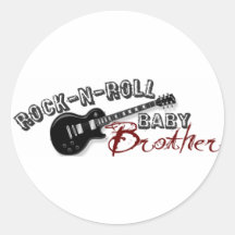 Rock-n-Roll Baby Brother Round Sticker