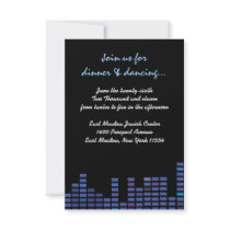 Rock n Roll Bar Bat Mitzvah party reception card