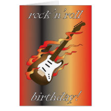 rock 'n' roll birthday greeting card