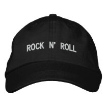 ROCK N' ROLL EMBROIDERED BASEBALL CAP