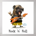 Rock N Roll Pug Posters posters