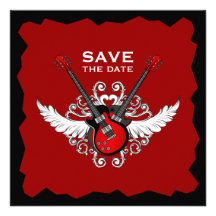 Rock 'n' Roll Save the Date invitation
