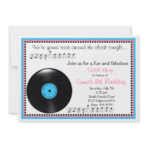 Rock N Roll Sock Hop 1950's Birthday Invitation
