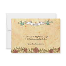 Rock 'n' Roll Wedding (Roses) RSVP w/ envelopes