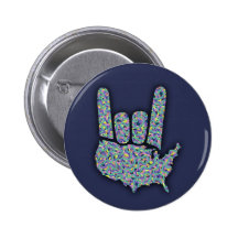 Rock North America Button