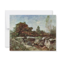 Rock Of Fontainebleau By Grigorescu Nicolae Custom Invitations