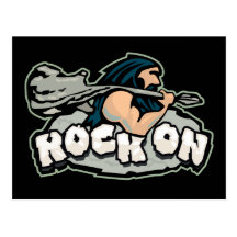 Rock On Caveman Post Card