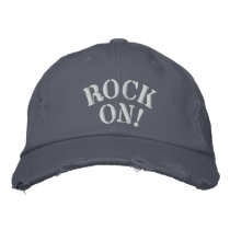 Rock ON! Embroidered hat Navy blue
