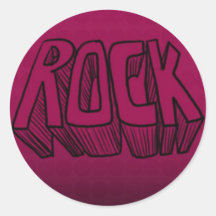 Rock on Maroon Background Round Sticker