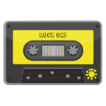 Rock on yellow  cassette with rainbow tape magnet magnets
