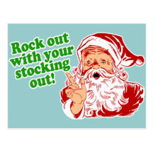 Rock out with your sock out post card