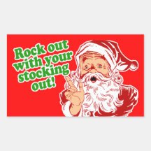 Rock out with your sock out rectangle stickers