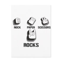 Rock Paper Scissors- Emo Alternative Grunge Rock Postcard