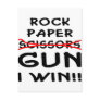Rock Paper Scissors Gun I Win Post Card