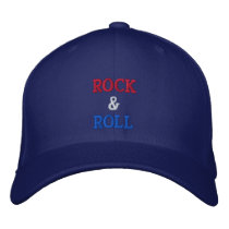 ROCK & ROLL -- RED, WHITE & BLUE! EMBROIDERED HAT
