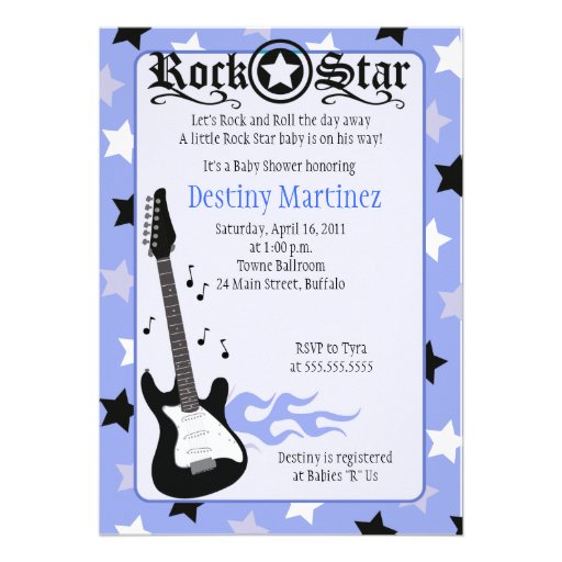 ROCK STAR 5x7 Rocker Baby Shower Invitation | Zazzle.co.uk