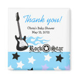 ROCK STAR Blue Baby Shower Favour Magnet