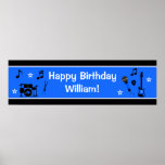 Rock Star Boy Birthday Banner 40x12 Poster