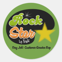 Rock Star By Night - Day Job Customer Service Rep Sticker