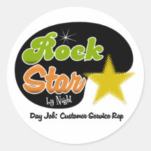 Rock Star By Night - Day Job Customer Service Rep Sticker