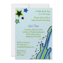 Rock Star Guitar Boy Baby Shower Invitations