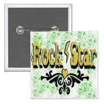 Rock Star Pinback Buttons