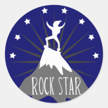 Rock Star Round Stickers