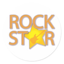 Rock Star Round Stickers