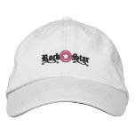Rock Star with Pink Star Design embroidered hats
