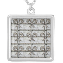 Rock Tiles With Bows Pendants