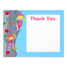 Rock Wall Climbing Party Thank You Card Personalised Invitations