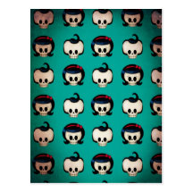Rockabilly Skulls Pattern Postcards