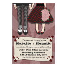 Rockabilly Wedding, 3.5x5 wedding Announcement