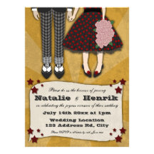 Rockabilly Wedding, 6.5x8.75 wedding Custom Invites