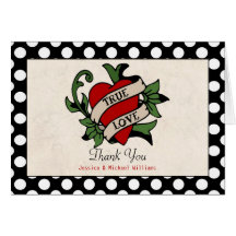 Rockabilly Wedding Thank You Greeting Card