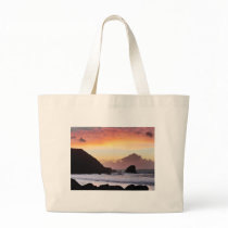 Rockaway Beach Sunset Tote Bags