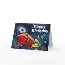 Rocket Birthday Card