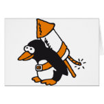 rocket penguin grußkarte