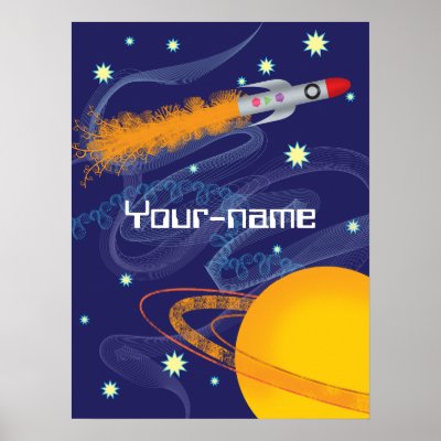 Rocket Personalised Poster by willienillie