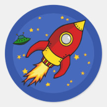 Rocket red yellow Sticker