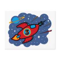 Rocket Ship 3rd Birthday Post Cards