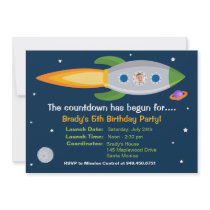 Rocket Ship Birthday Party Invitation