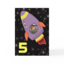 Rocket Ship Boys Birthday Card Photo Template