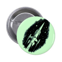 Rocket Ship X-11 Pinback Button