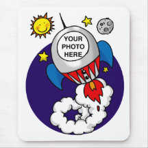 rocket space kid - add your own photo mousepad